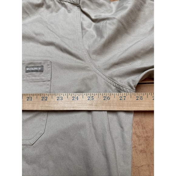 Vintage Woolrich Shooting Shirt Button Up Sz XL Long Sleeve Beige Khaki Camo - Picture 6 of 8